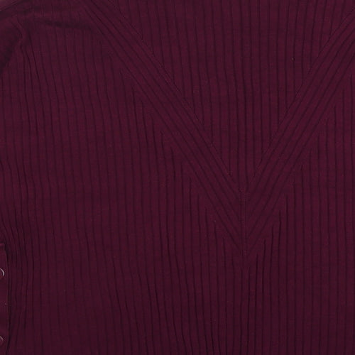Marks and Spencer Womens Purple Round Neck Viscose Pullover Jumper Size L