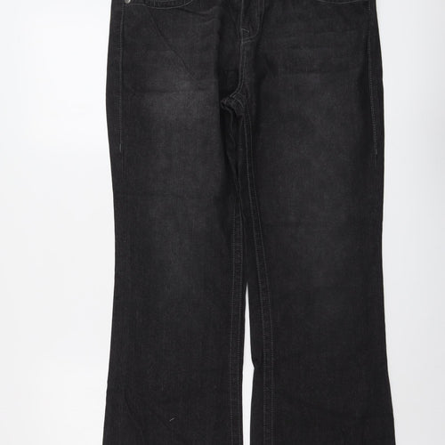 Kurt Muller Womens Black Cotton Bootcut Jeans Size 32 in L29 in Regular Button