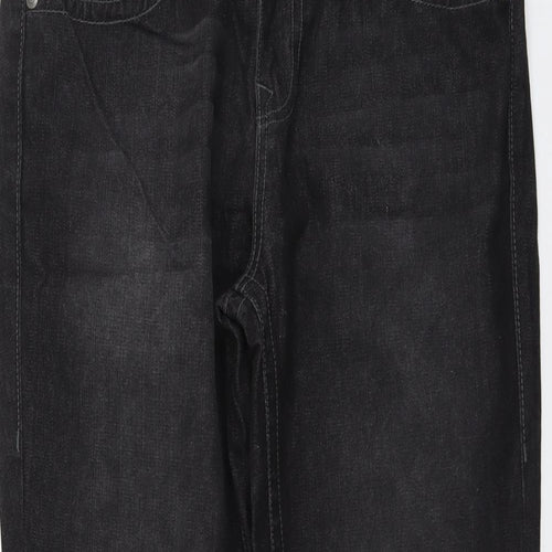 Kurt Muller Womens Black Cotton Bootcut Jeans Size 32 in L29 in Regular Button