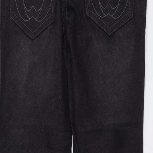 Kurt Muller Womens Black Cotton Bootcut Jeans Size 32 in L29 in Regular Button