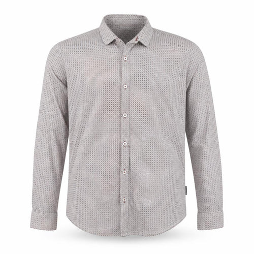 Peter Werth Mens Red Geometric Cotton Button-Up Size M Collared Button
