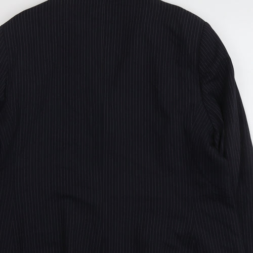 Klass Womens Black Pinstripe Polyester Jacket Suit Jacket Size 20