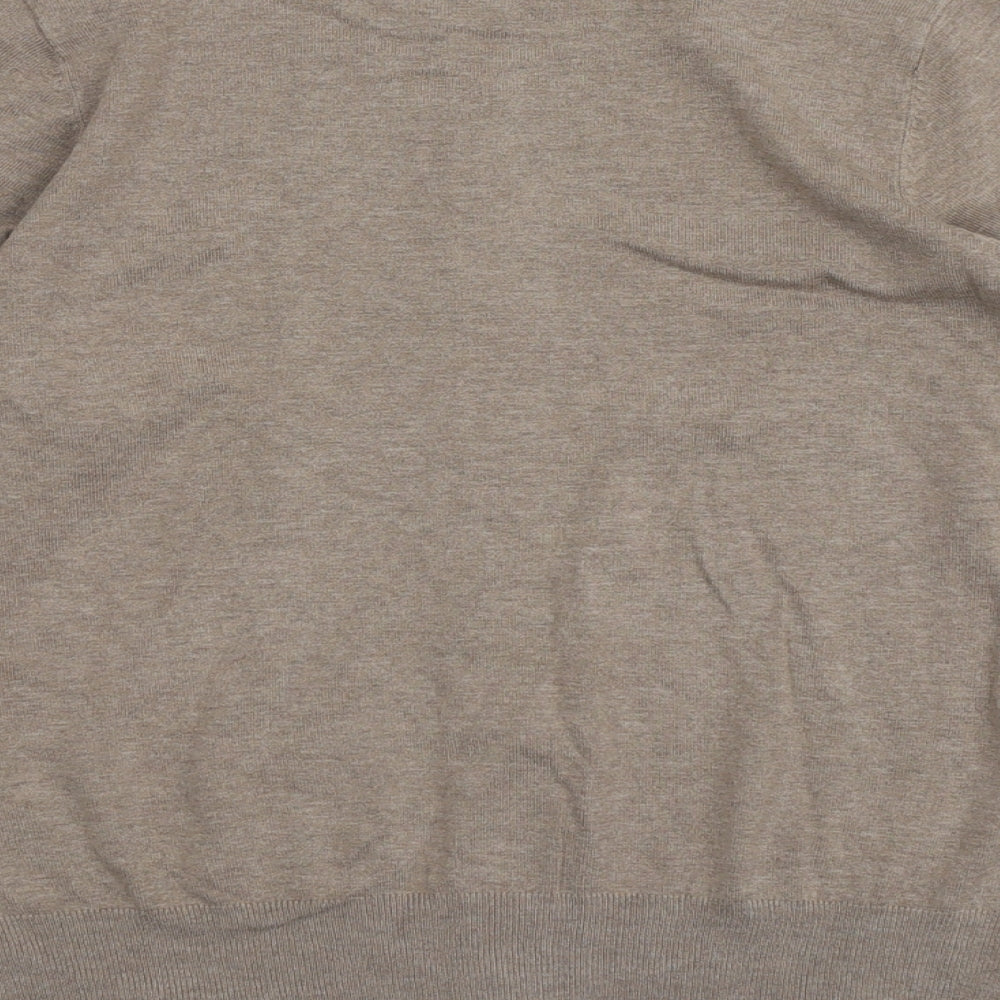 Marks and Spencer Womens Beige Round Neck Viscose Cardigan Jumper Size 14