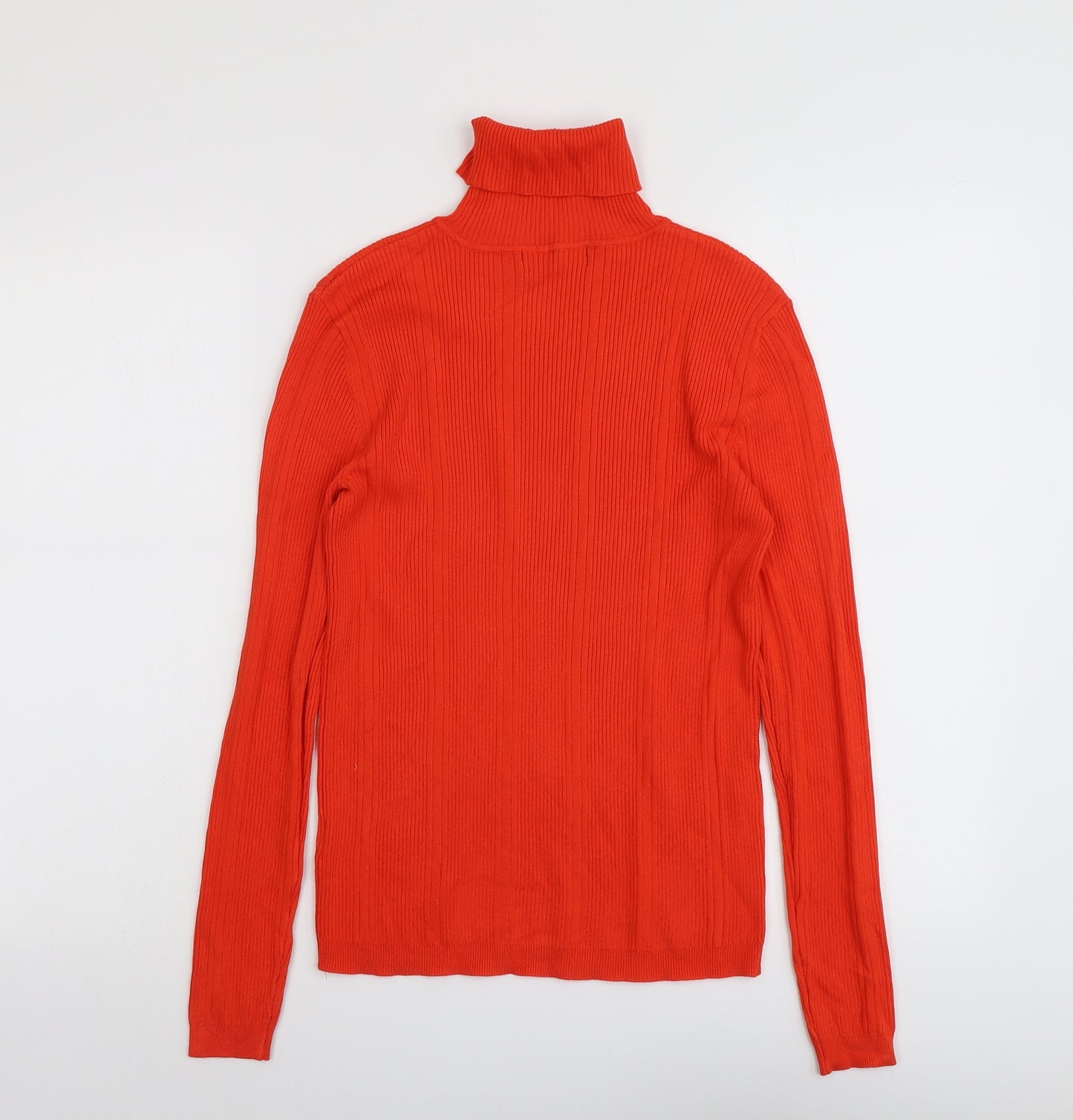 Marks and Spencer Womens Orange Roll Neck Acrylic Pullover Jumper Size 10