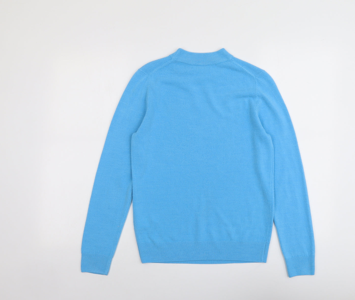 Marks and Spencer Womens Blue Round Neck Acrylic Pullover Jumper Size 8