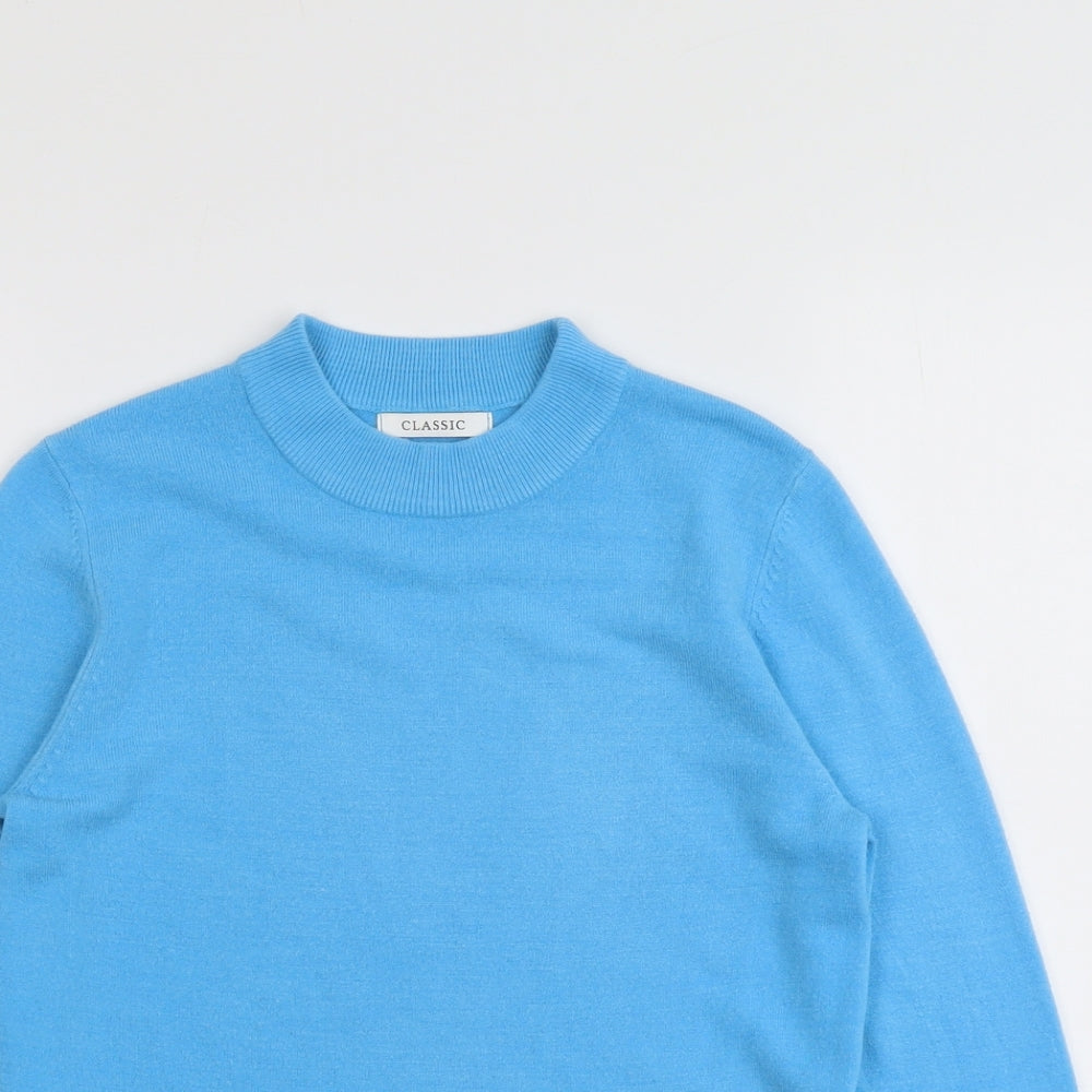 Marks and Spencer Womens Blue Round Neck Acrylic Pullover Jumper Size 8