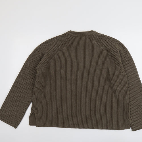 Marks and Spencer Womens Green Round Neck Acrylic Pullover Jumper Size L