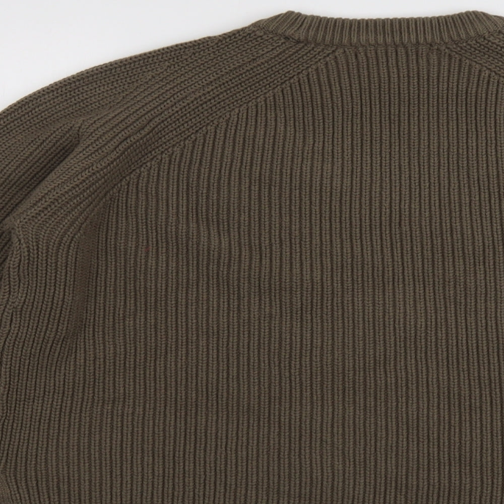 Marks and Spencer Womens Green Round Neck Acrylic Pullover Jumper Size L