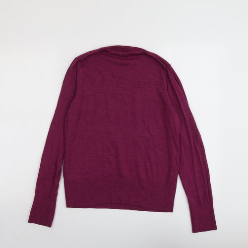 Gap Womens Purple Round Neck Wool Pullover Jumper Size M