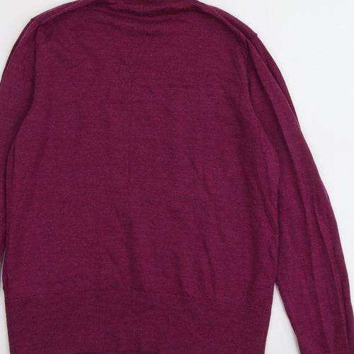 Gap Womens Purple Round Neck Wool Pullover Jumper Size M