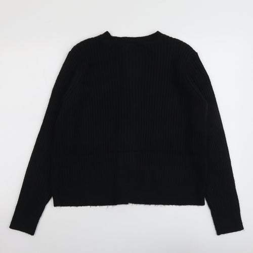 Marks and Spencer Womens Black V-Neck Polyester Cardigan Jumper Size L