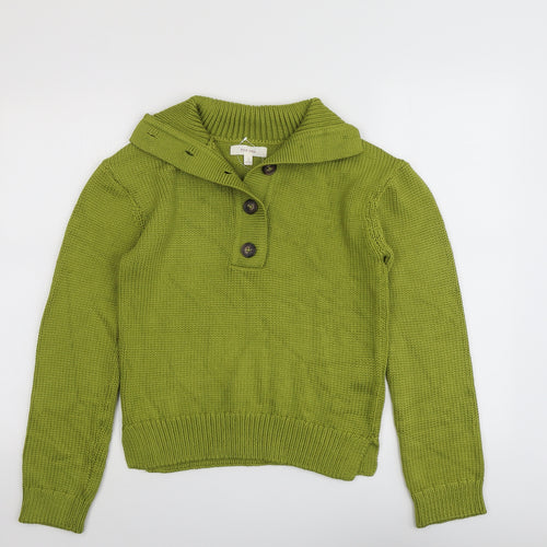 Per Una Womens Green Collared Viscose Pullover Jumper Size S