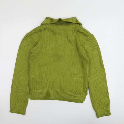 Per Una Womens Green Collared Viscose Pullover Jumper Size S
