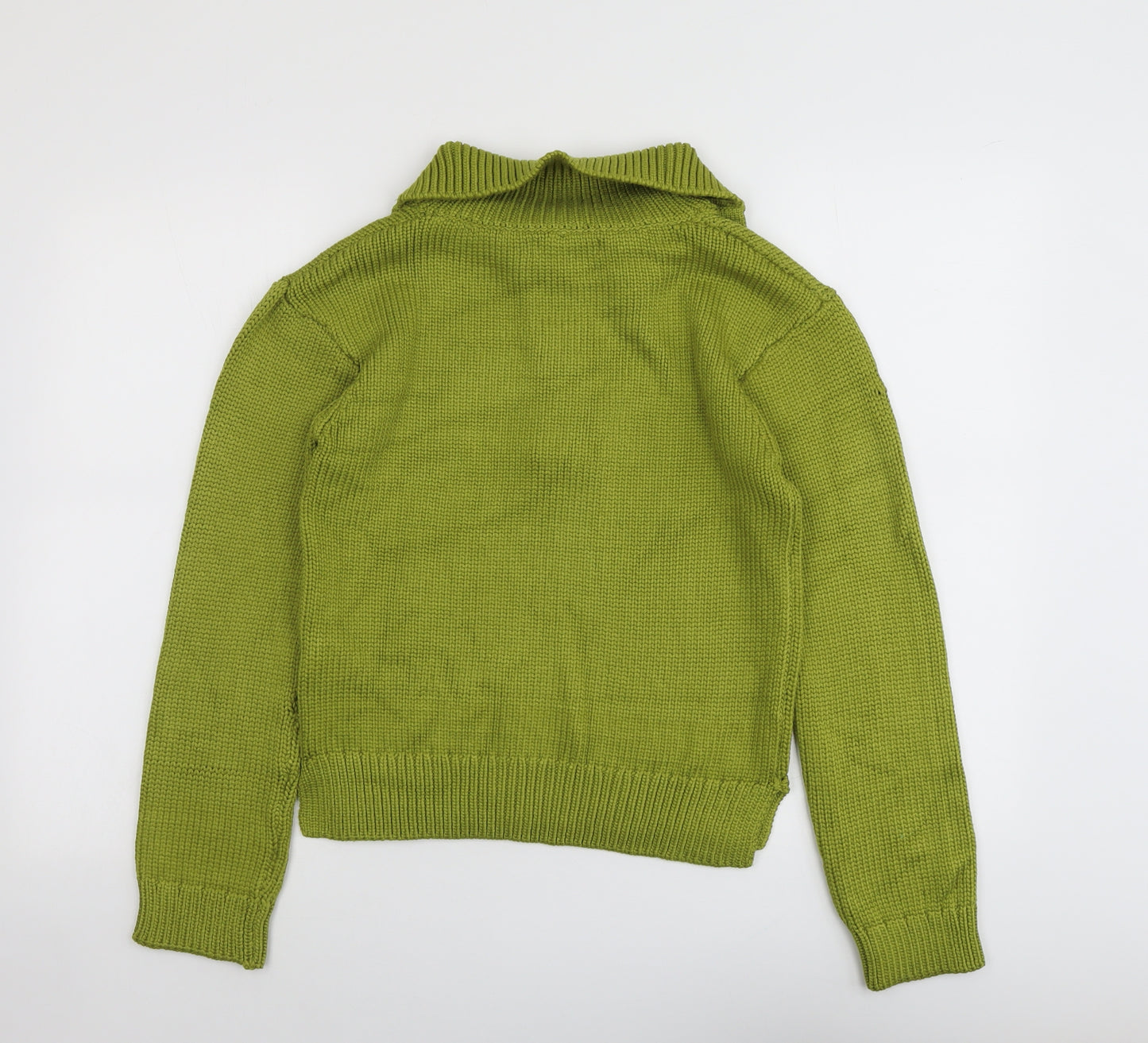 Per Una Womens Green Collared Viscose Pullover Jumper Size S