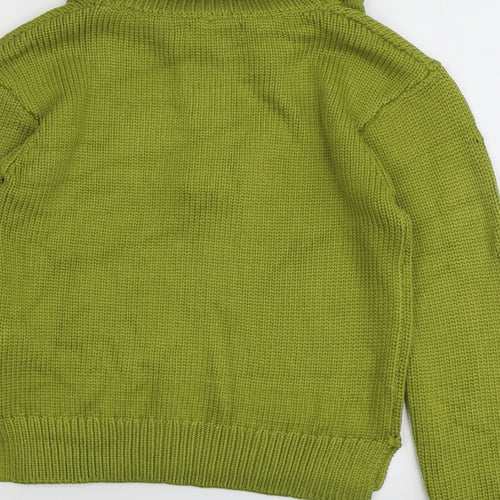 Per Una Womens Green Collared Viscose Pullover Jumper Size S