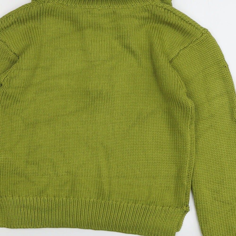 Per Una Womens Green Collared Viscose Pullover Jumper Size S