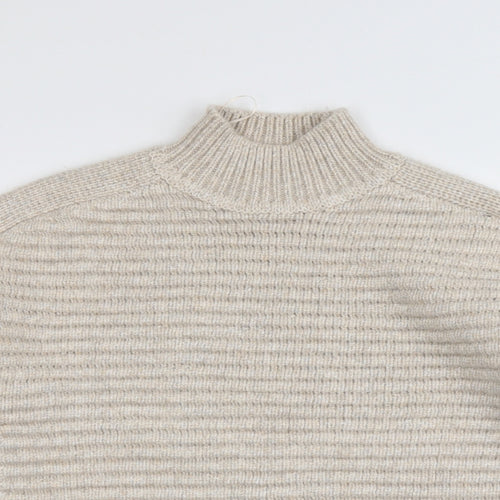 Marks and Spencer Womens Beige High Neck Polyester Pullover Jumper Size M