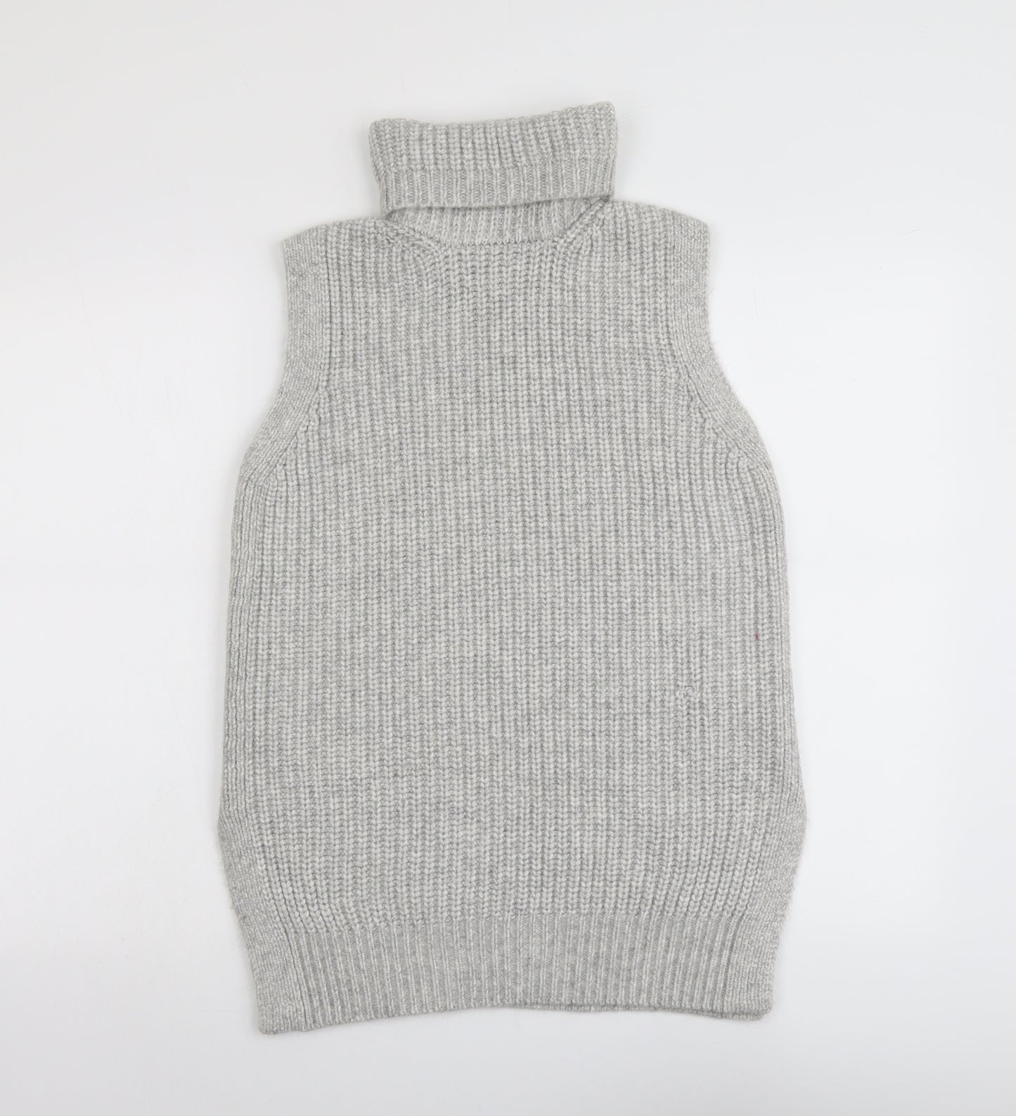Marks and Spencer Womens Grey Roll Neck Polyester Vest Jumper Size S
