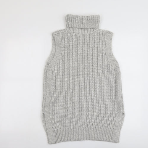 Marks and Spencer Womens Grey Roll Neck Polyester Vest Jumper Size S