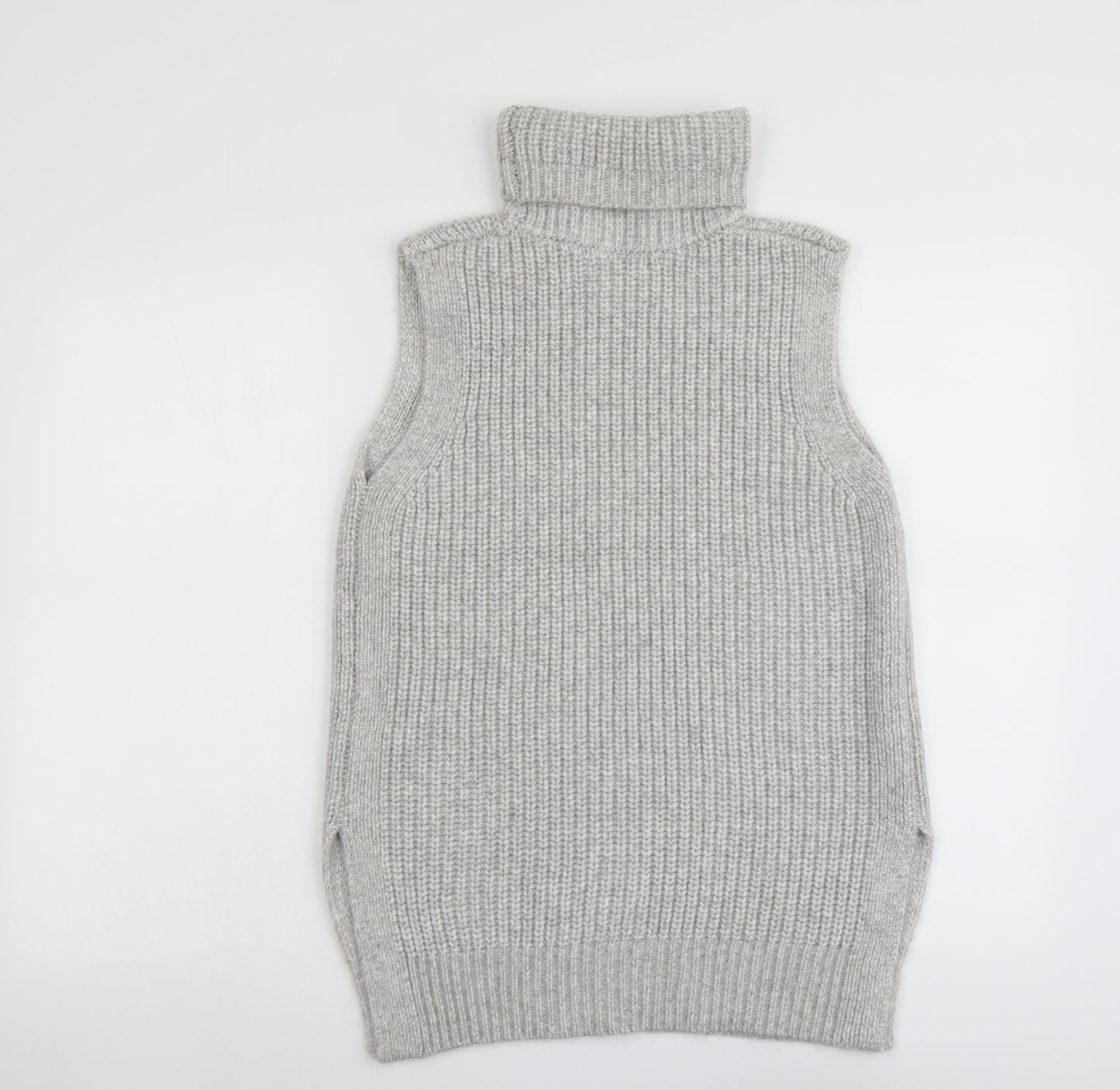 Marks and Spencer Womens Grey Roll Neck Polyester Vest Jumper Size S