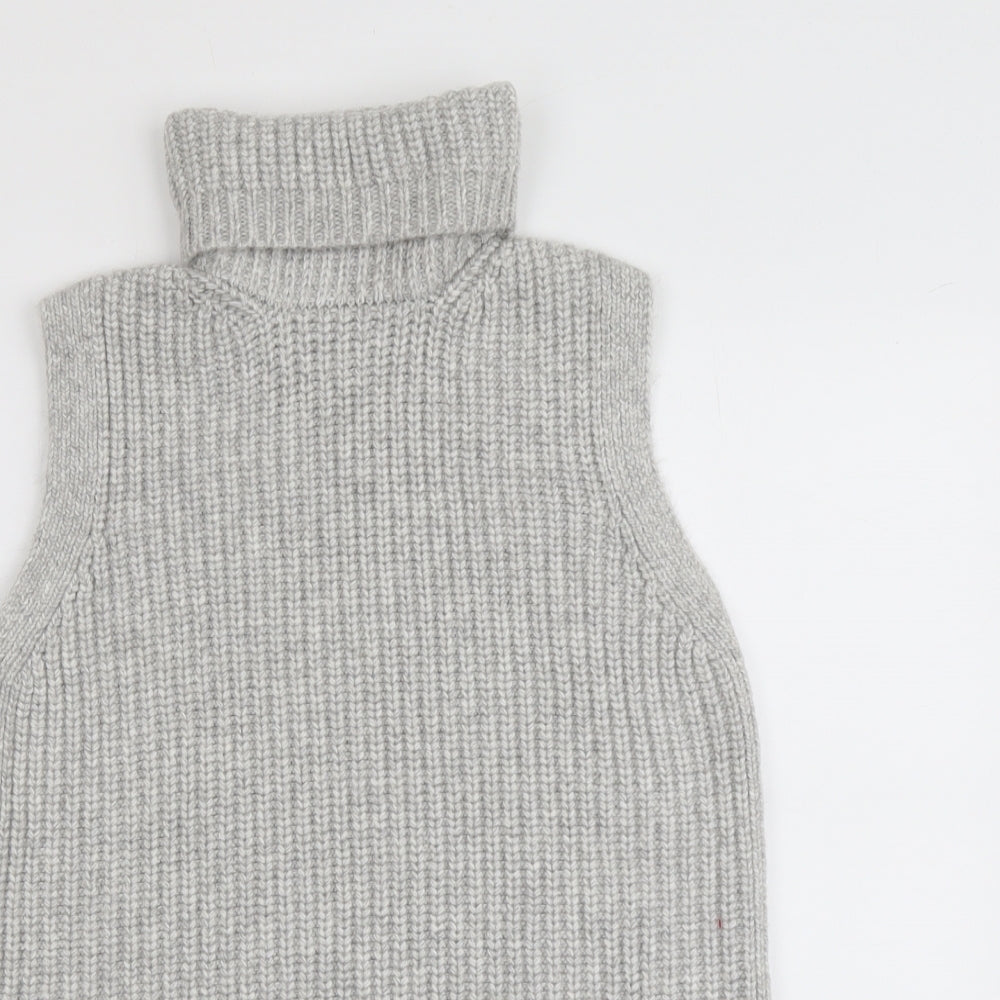 Marks and Spencer Womens Grey Roll Neck Polyester Vest Jumper Size S
