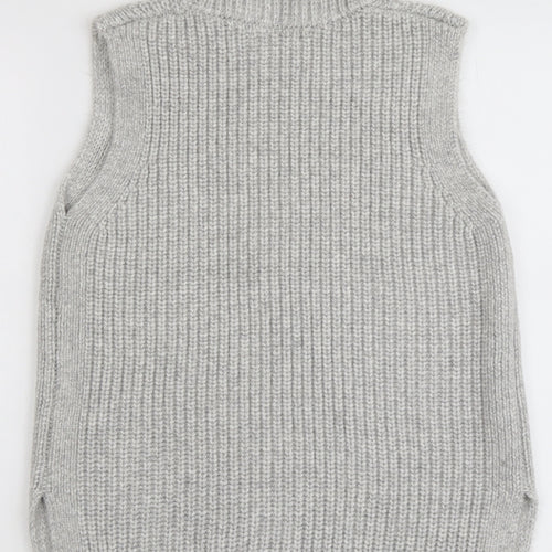 Marks and Spencer Womens Grey Roll Neck Polyester Vest Jumper Size S