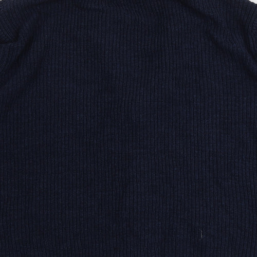 Marks and Spencer Mens Blue V-Neck Cotton Cardigan Jumper Size 2XL Long Sleeve