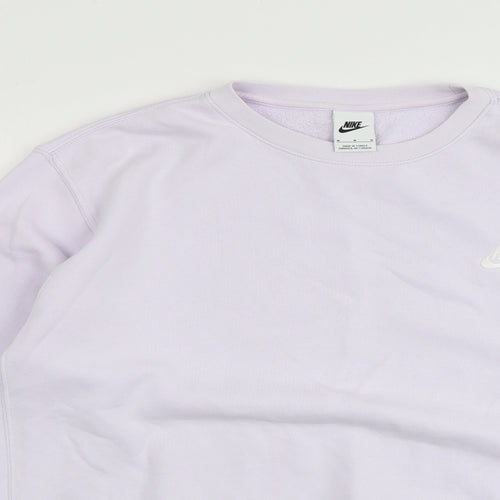 Nike Womens Purple Cotton Pullover Sweatshirt Size M Pullover