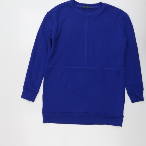 GOODMOVE Womens Blue Cotton Full Zip Sweatshirt Size 8 Pullover