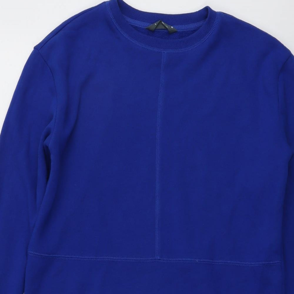 GOODMOVE Womens Blue Cotton Full Zip Sweatshirt Size 8 Pullover