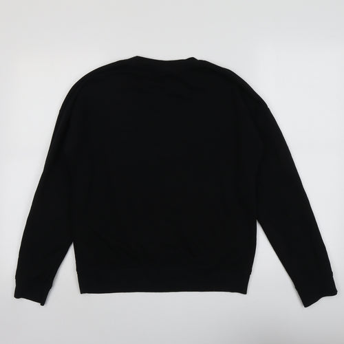 New Look Womens Black Cotton Pullover Sweatshirt Size 8 Pullover