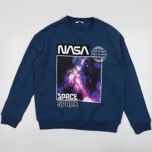 Marks and Spencer Boys Blue Cotton Pullover Sweatshirt Size 13-14 Years Pullover - NASA