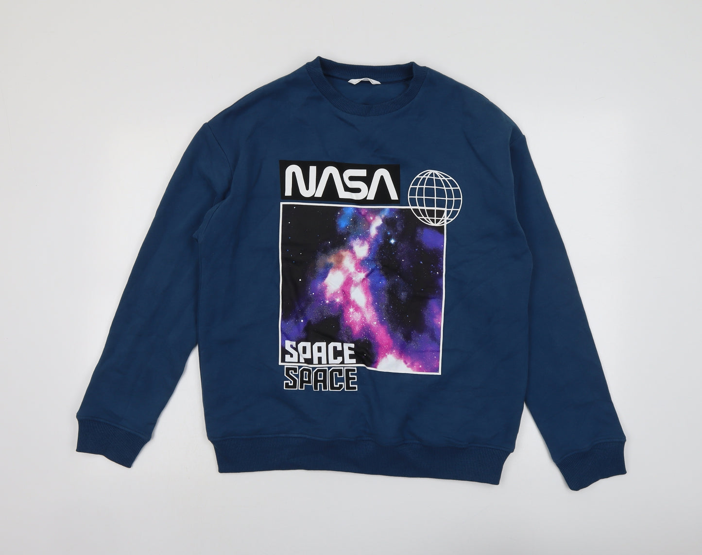 Marks and Spencer Boys Blue Cotton Pullover Sweatshirt Size 13-14 Years Pullover - NASA