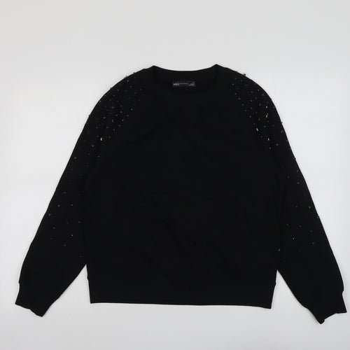 Marks and Spencer Womens Black Cotton Pullover Sweatshirt Size XS Pullover