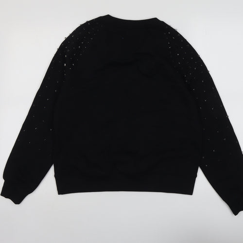 Marks and Spencer Womens Black Cotton Pullover Sweatshirt Size XS Pullover