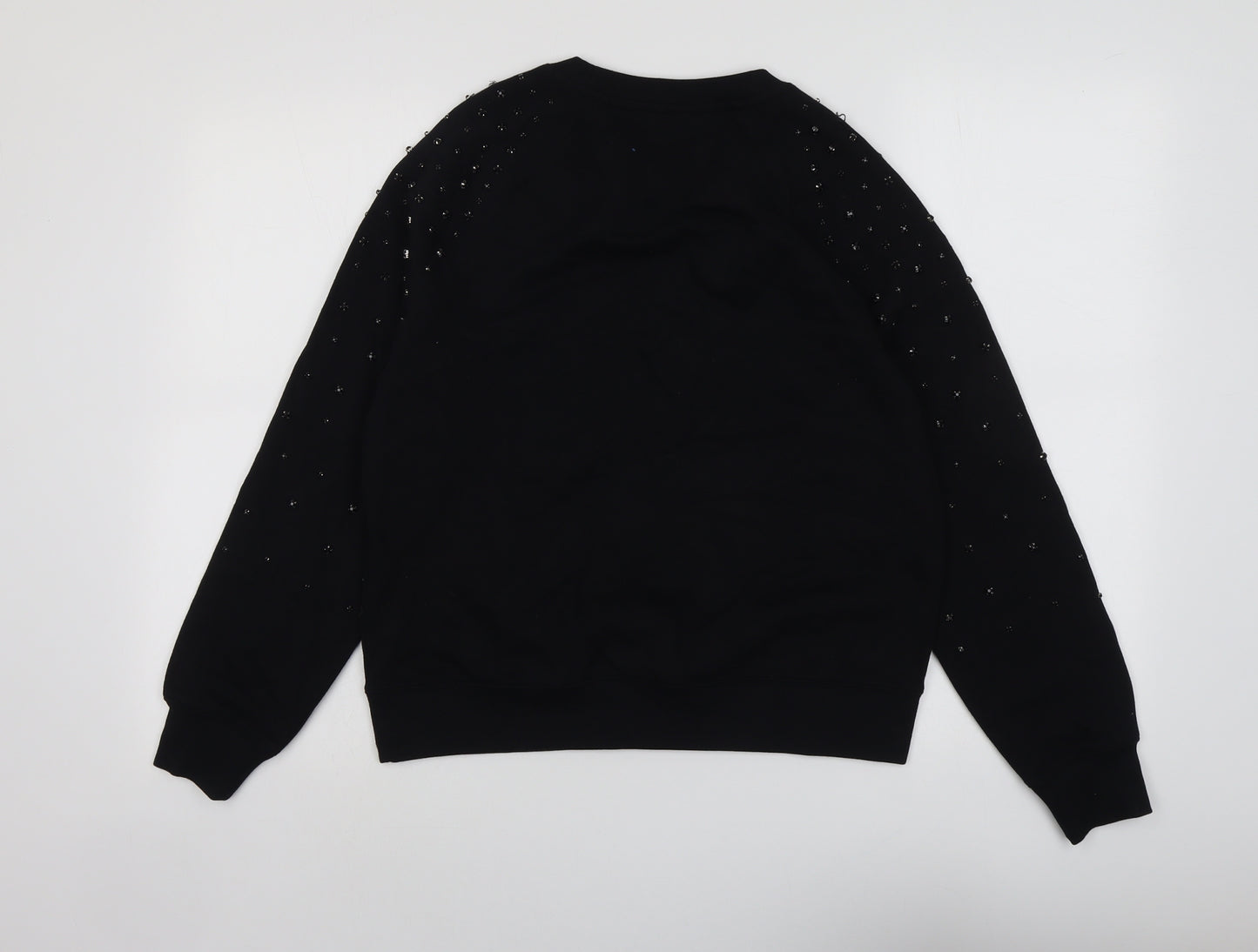 Marks and Spencer Womens Black Cotton Pullover Sweatshirt Size XS Pullover
