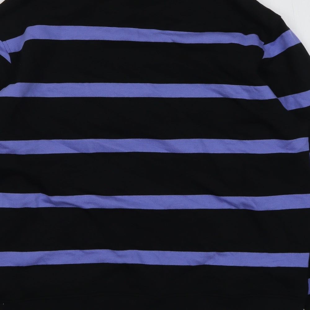 Marks and Spencer Womens Black Striped Cotton Pullover Sweatshirt Size M Pullover