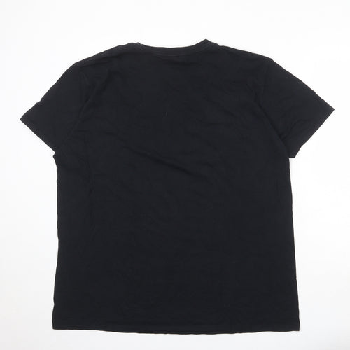 Cuphead Mens Black Cotton T-Shirt Size XL Round Neck
