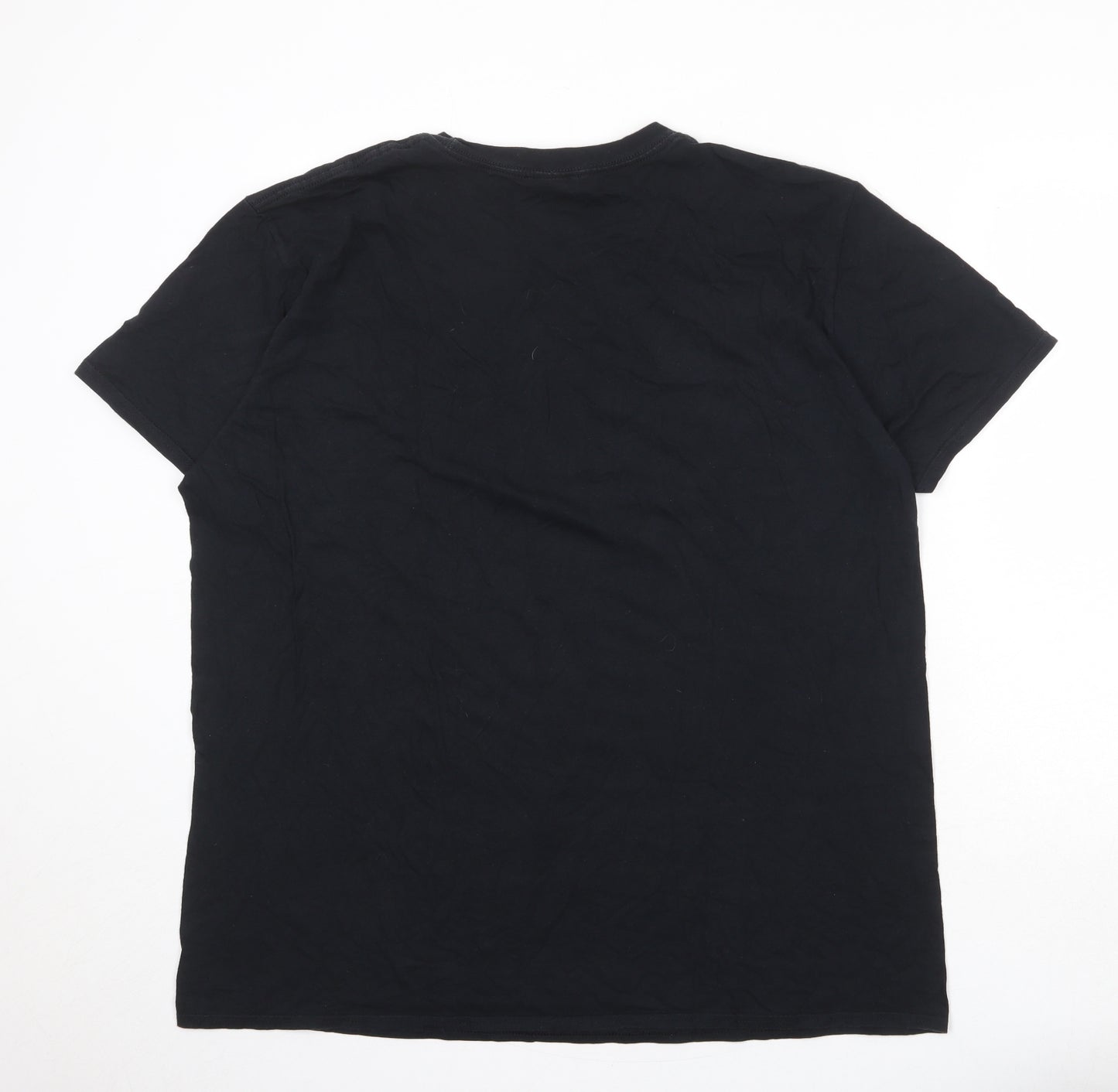 Cuphead Mens Black Cotton T-Shirt Size XL Round Neck