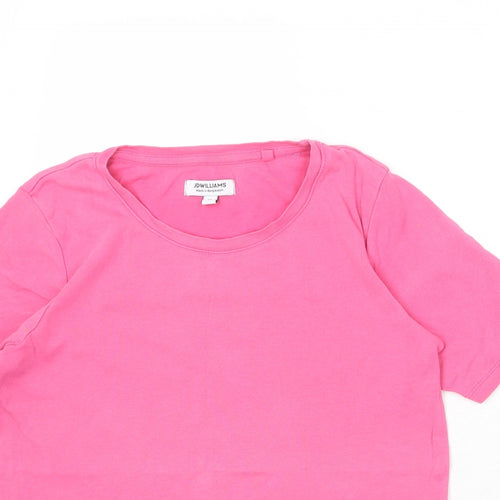 JD Williams Womens Pink 100% Cotton Basic T-Shirt Size 12 Round Neck