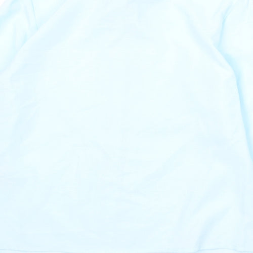 EWM Womens Blue Polyester Basic Button-Up Size 10 Collared