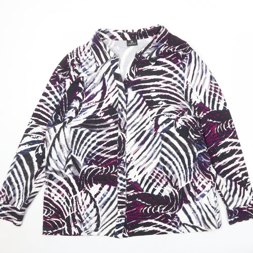 Lebek Womens Multicoloured Geometric Viscose Basic Button-Up Size 20 Collared