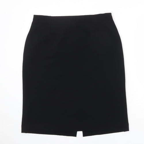 Louben Womens Black Polyester A-Line Skirt Size 35 in Zip