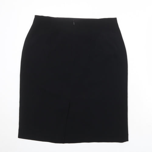 Louben Womens Black Polyester A-Line Skirt Size 35 in Zip