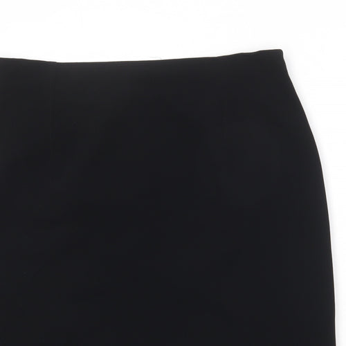 Louben Womens Black Polyester A-Line Skirt Size 35 in Zip