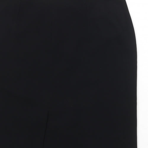 Louben Womens Black Polyester A-Line Skirt Size 35 in Zip