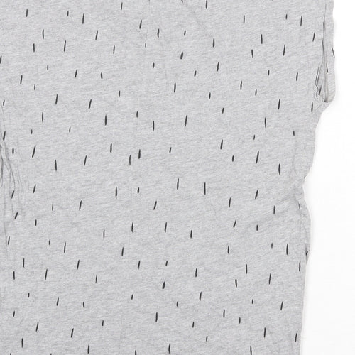 Anthem Womens Grey Geometric Cotton Basic T-Shirt Size M Round Neck