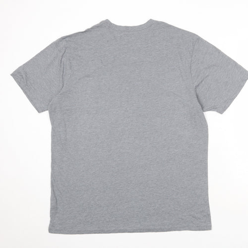 Levelwear Mens Grey Polyester T-Shirt Size L Round Neck