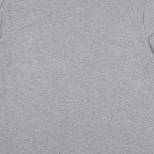 Levelwear Mens Grey Polyester T-Shirt Size L Round Neck