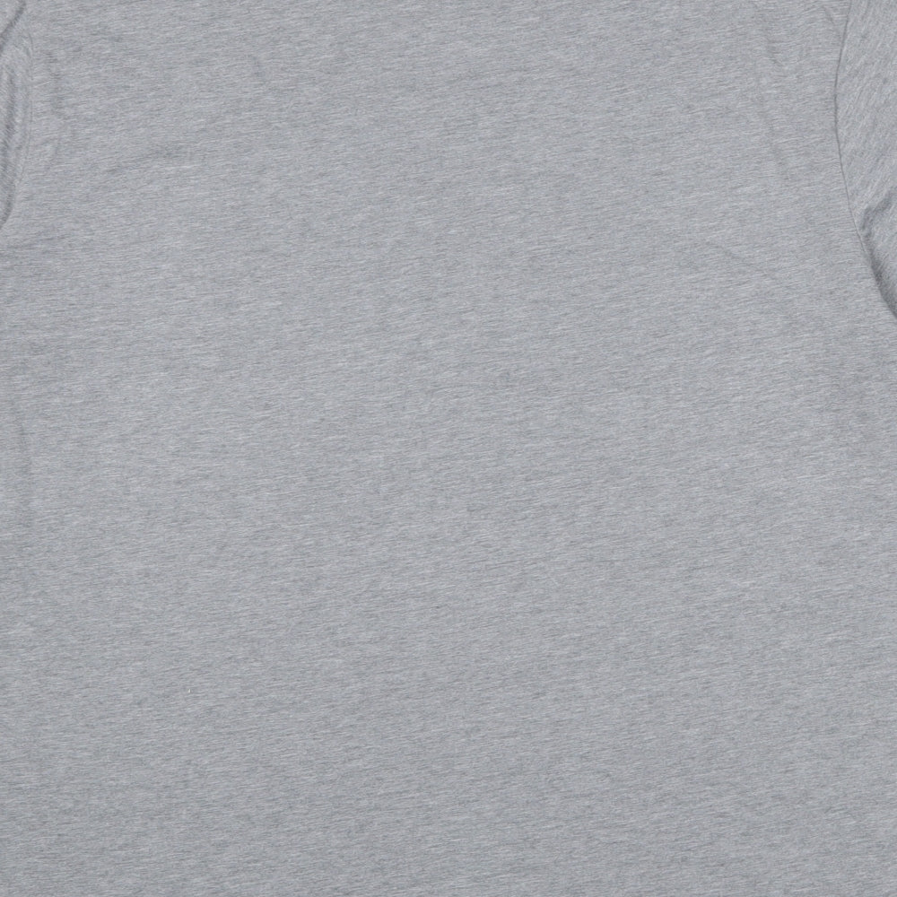 Levelwear Mens Grey Polyester T-Shirt Size L Round Neck